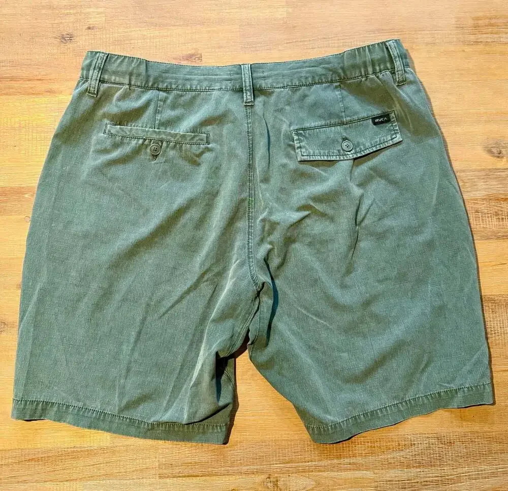 RVCA All-Time Fit Men's Green Chino Shorts Size 34